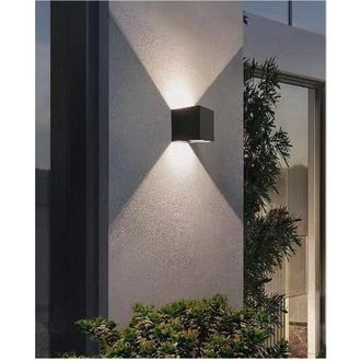 Trade Shop Trade Shop - Applique Da Parete Nero 22 Watt Per Esterno Doppia Emissione Luminosa Ip65 Es66