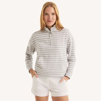 Nautica Womens Striped Quarter-Zip