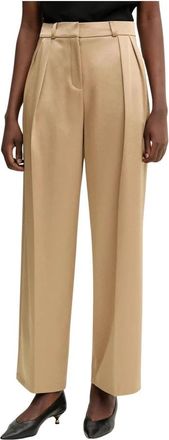 Liviana Conti Luke Palazzo Broek - Dames - Wijde Broeken - Beige - S - Polyester - Broeken
