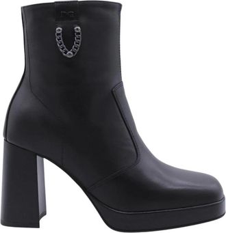 Nero Giardini Stijlvolle enkellaars met Borovan - Dames - Laarzen met Hak - Zwart - 39 EU - Schoenen