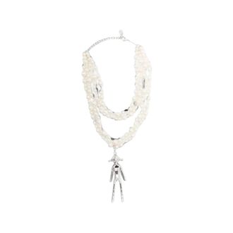 Yvmin Yvmin, Accessoires, Dames, Wit, ONE Size, Middle Girl Pearl Necklace