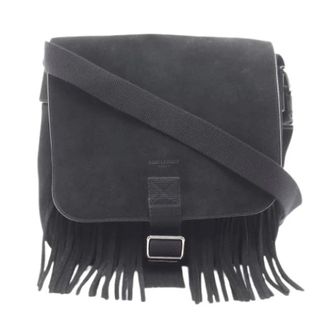 Saint Laurent Pre-owned Cross Body Bags, female, Black, Size: ONE SIZE Pre-owned Suede Shoulder Bag