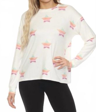 PJ Salvage Stardust Long Sleeve Lounge Top In Ivory