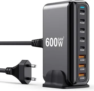 OEM Blocco Caricabatterie Usb C 600w 8 Porte Gan Stazione Di Ricarica Rapida Hub