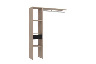 Concept Usine Vestuario de madera, 3 estantes, 1 caj&oacute;n, un armario: 138x40x180