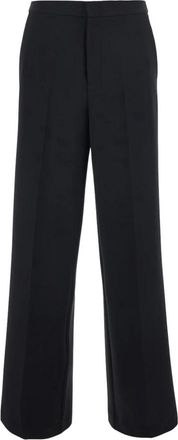 Twinset Madreperla Broek - Dames - Wijde Broeken - Zwart - XL - Leer - Broeken