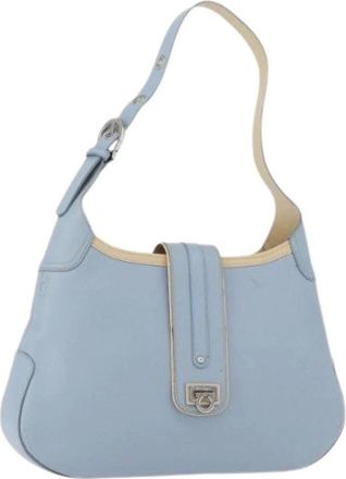 Ferragamo Pre-owned Shoulder Bags, female, Blue, Size: ONE SIZE Pre-owned Shoulder Bag