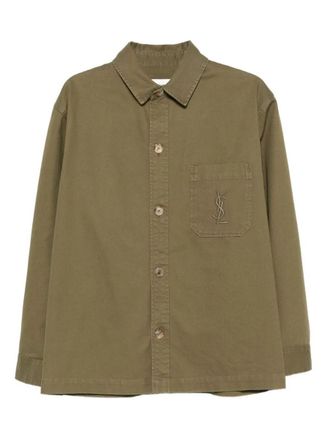 Saint Laurent Cassandre Overshirt In Cotton Linen Gabardine