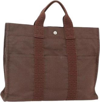 Herm&egrave;s Pre-owned Tote Bags, female, Brown, Size: ONE SIZE Pre-owned Vintage Canvas Tote Bag