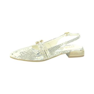 Mjus Schoenen, Dames, Beige, 39 EU, Grijs Print Dubbele Gesp Sandalen