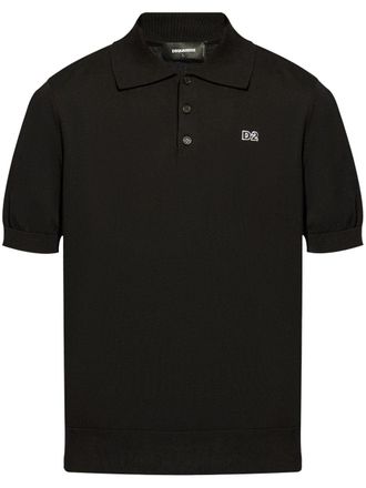 Dsquared2 logo patch polo shirt - Black