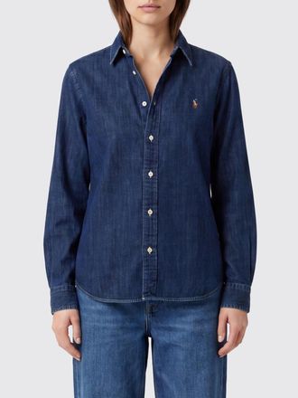 Polo Ralph Lauren Camicia slim fit in denim di cotone con logo ricamato