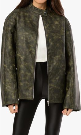 WeWoreWhat Patina Faux Leather Moto Jacket in Black/Dark Grey at Nordstrom Rack, Size X-Small