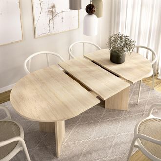 Dmora Mesa Extensible Espa&ntilde;ola, 6 Plazas, Extensible, 90x140x76h Cm Roble Marr&oacute;n