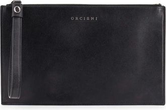 Orciani Leren Clutch - Heren - Tassen - Zwart - ONE Size - Leer - Tassen