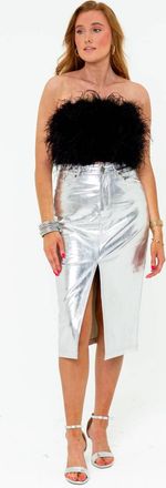 BuddyLove Mariana Midi Skirt In Silver