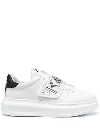 Karl Lagerfeld embellished logo-strap sneakers - women - Rubber/Calf Leather/PVC/Calf Leather - 38 - White