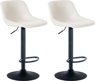 Clp Clp - Set De 2 Taburetes De Bar Loft Crema Simil Cuero
