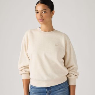 Levi's Everyday Crewneck Sweatshirt - Womens - XL - Neutral / Oatmeal Heather B0279 Bros