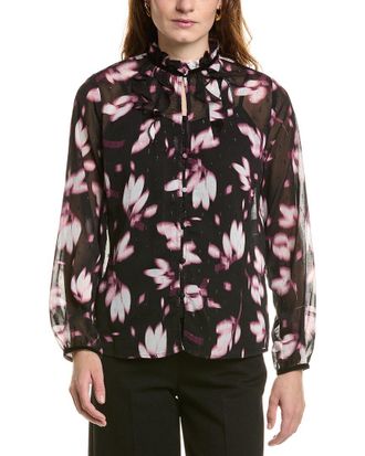 Anne Klein Ruffle Neck Blouse