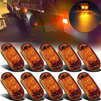 OEM 10 Unidades, Luces De Posici&oacute;n, 12/24v, Luces Laterales Para Remolques, Impermeables, Aptas Para Camiones, Autocaravanas Y Caravanas, Negras