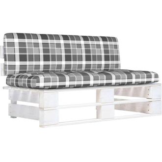 vidaXL vidaXL Divano Centrale da Giardino Pallet Legno Pino Impregnato Bianco