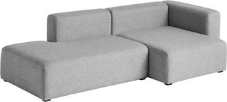 HAY Mags Sofa 2,5 Sitzer, Kombination 3, Armlehne rechts / grau (Hallingdal 116)