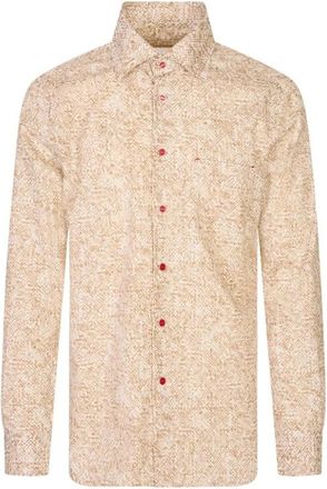 Kiton Casual Shirts - Heren - Casual Overhemden - Beige - 2XL - Overhemden