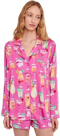 Show me your Mumu Favorite PJ Set Womens Pajama Sets Sunset Cocktails Silky : 2XL, Spandex/Polyester