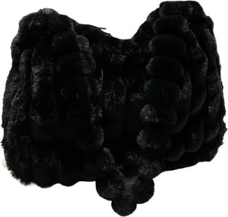 Generic Womens Plush Bags Trendy Plush Tote Bag, Large Capacity Elegant Crossbody Shoulder, Handbag For Women(Black)