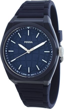 Fossil Everett Three-Hand Navy Silicone Watch