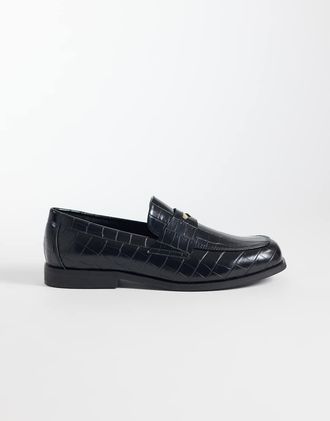 Asos Mocassini college nero coccodrillo