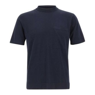 FILIPPO DE LAURENTIIS T-shirt met borstzak - Heren - Tops - Blauw - Maat: 3XL Katoen