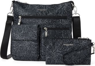 Baggallini Womens Modern Everywhere Slim Crossbody Bag with RFID Wristlet