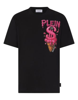 Philipp Plein Round Neck T-Shirt Ice Cream Dollar