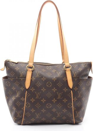 Louis Vuitton Monogram Brown Coated Canvas Leather Tote Bag (Pre-Owned)