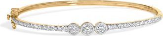 House of Brilliance 10K Yellow Gold Plated.925 Sterling Silver 2.0 Cttw Lab Grown Diamond Bezel Set Bangle Bracelet
