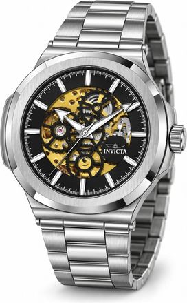 Invicta Objet D Art 70001 Herenhorloge - Automatisch Uurwerk - Staal met Zwarte Wijzerplaat - 43 mm