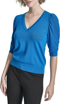 DKNY Dkny V-Neck Twist Sleeve Top