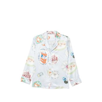 Olivia Von Halle Graphic-print Silk Pajamas