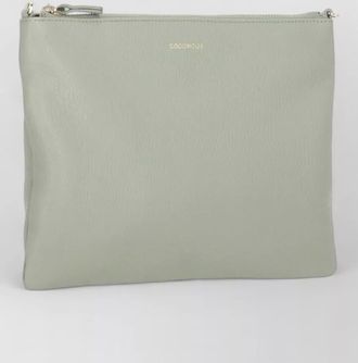 Coccinelle pebbled leather clutch bag removable shoulder strap