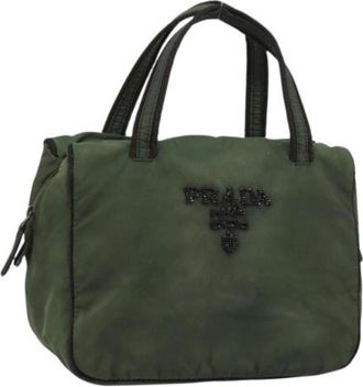 Prada Pre-owned Nylon Handtas - Dames - Vintage Handtas - Groen - ONE Size - Nylon - Vintage