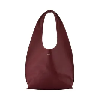 A.P.C. Le Neige Clou Shoulder Bag - A.p.c. - Leather - Burgundy - female - A.P.C. - Shopping Bags - Red - ONE SIZE - Bags