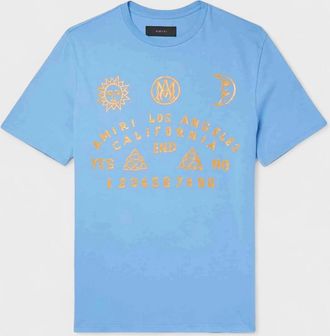 Amiri Mens Amiri Ouija Board Tee Carolina Blue - Size: 36
