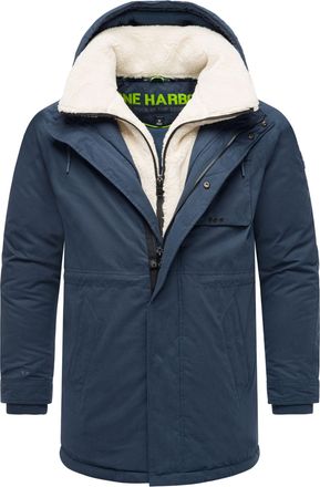 Stone Harbor heren winterjas Navroos met afneembare teddy kraag en fleecevoering