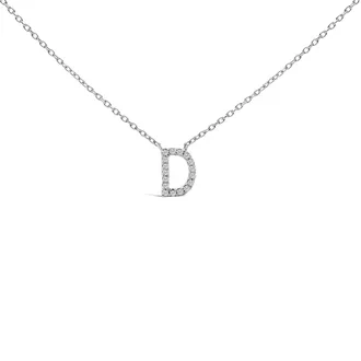 House of Brilliance 10K Gold Diamond Accent A-Z Block Initial Pendant Necklace