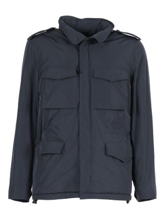 Aspesi Minifield Vento High Collar Nylon Jacket - Blue