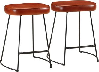 vidaXL Taburetes De Bar 2 Uds Marr&oacute;n Oscuro 40x29,5x53 Cm Vidaxl