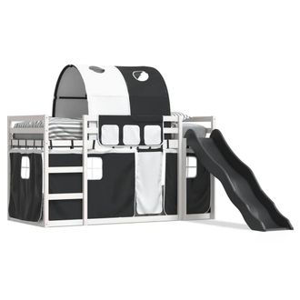 Berkfield Home Bunk Bed without Mattress with Slide White & Black 90x200 cm