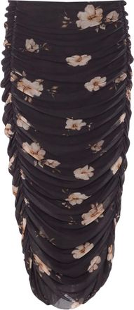 Mar De Margaritas Gonna midi a fiori - Nero